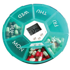 Weekly timer/reminder/luminescence medical pill box