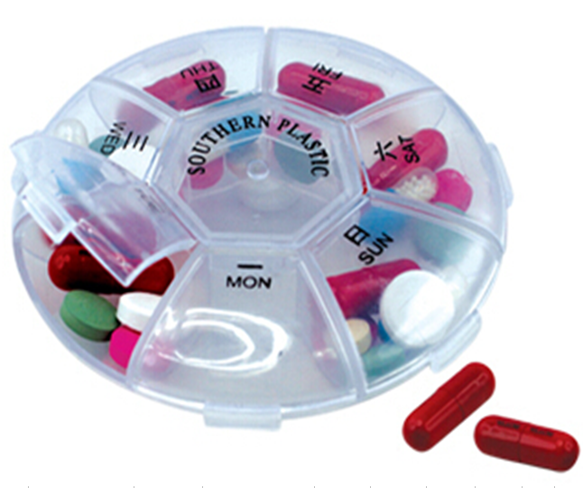 7 day Round Medicine pill box