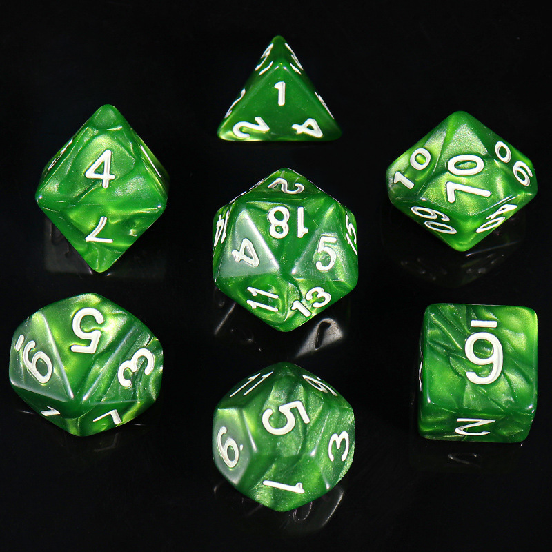 Colorful multi-sided board game dice set