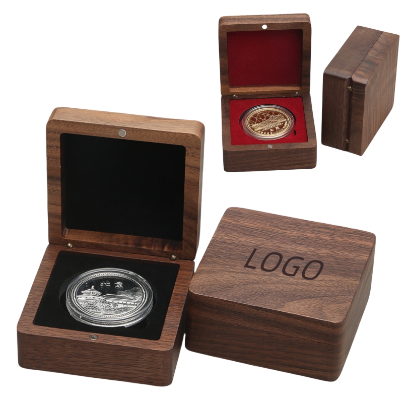 Walnut Wooden Coin Box