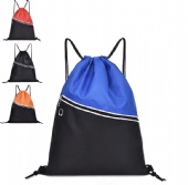 Drawstring backpack storage bag with zipper