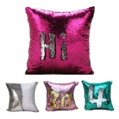 Full color logo flip sequins pillow