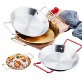 Stainless Steel Flat Bottom Paella Pan with Handle