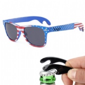 Sun glasses with bottle opener