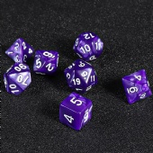 Colorful multi-sided board game dice set