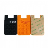 Silicone push pop phone wallet mobile card holder
