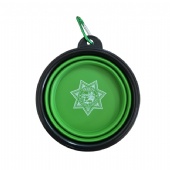 Food-grade collapsible pet bowl with carabiner